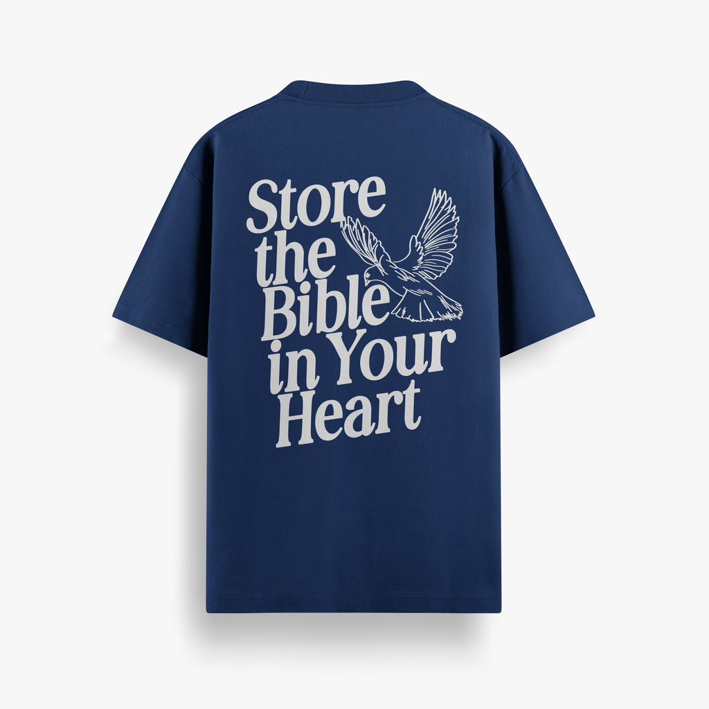 Camiseta Oversized Store The Bible In Your Heart