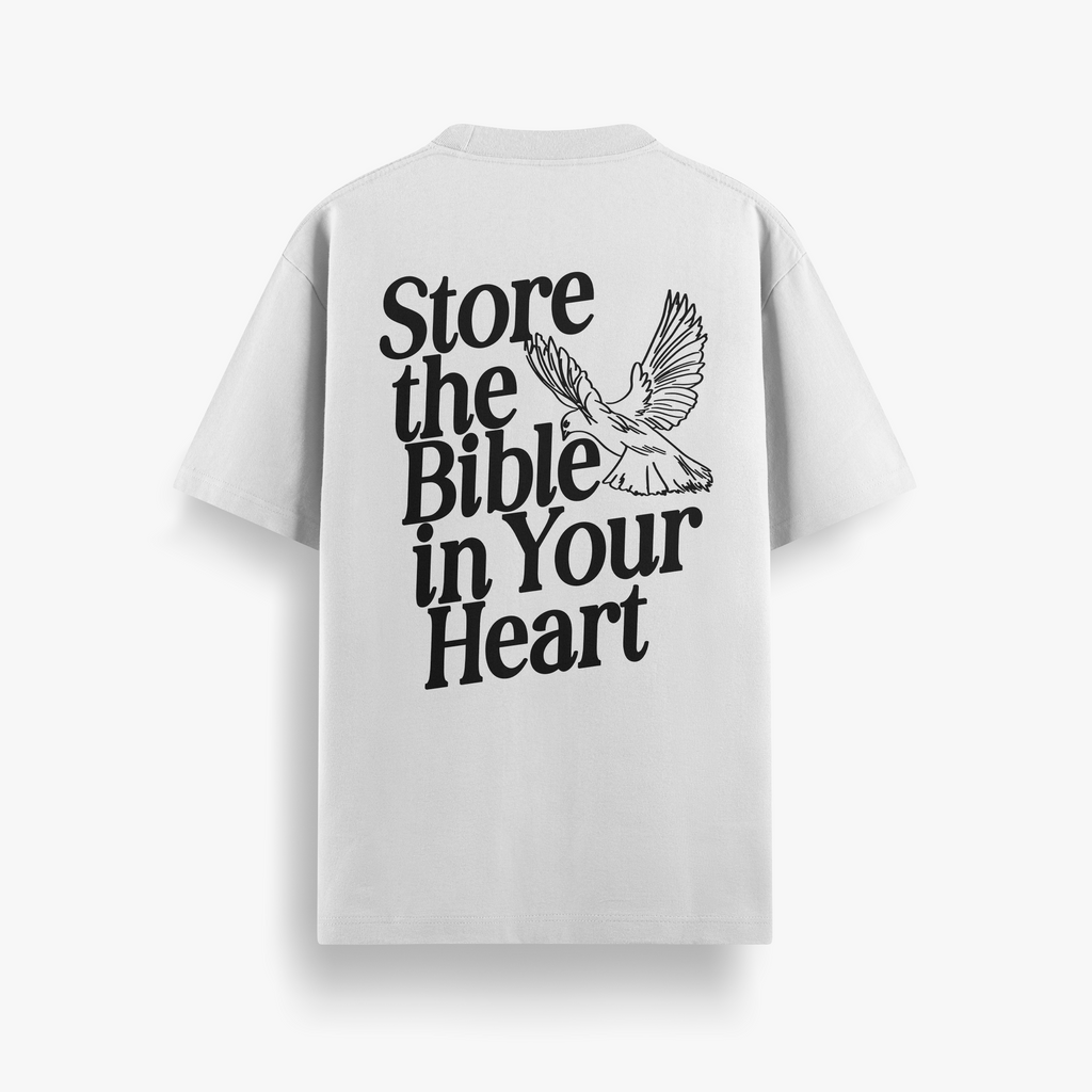 Camiseta Oversized Store The Bible In Your Heart