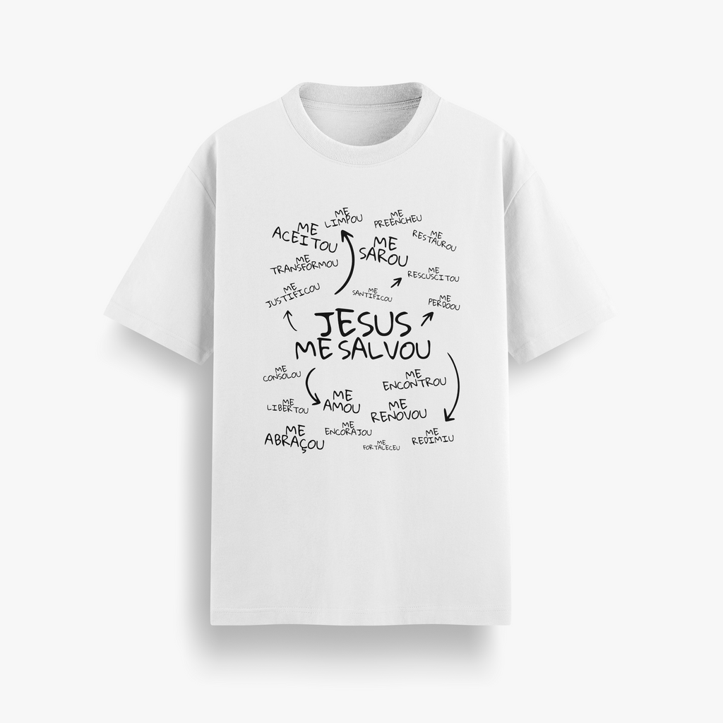 Camiseta Oversized Jesus Me Salvou