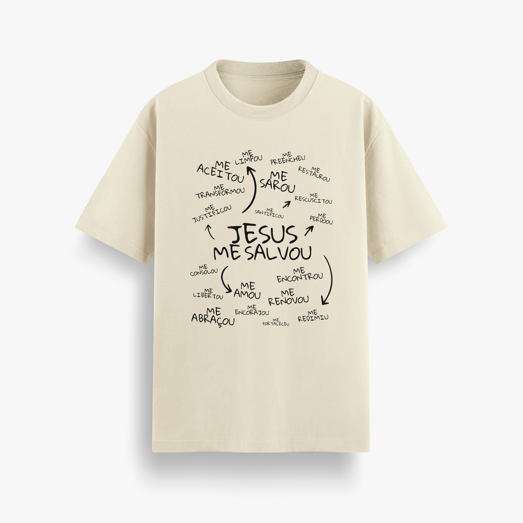 Camiseta Oversized Jesus Me Salvou