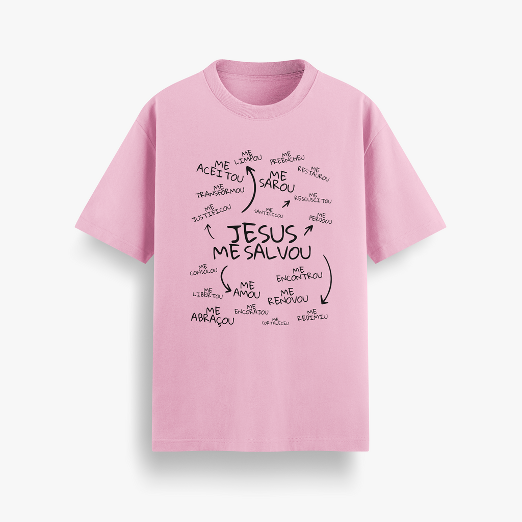 Camiseta Oversized Jesus Me Salvou
